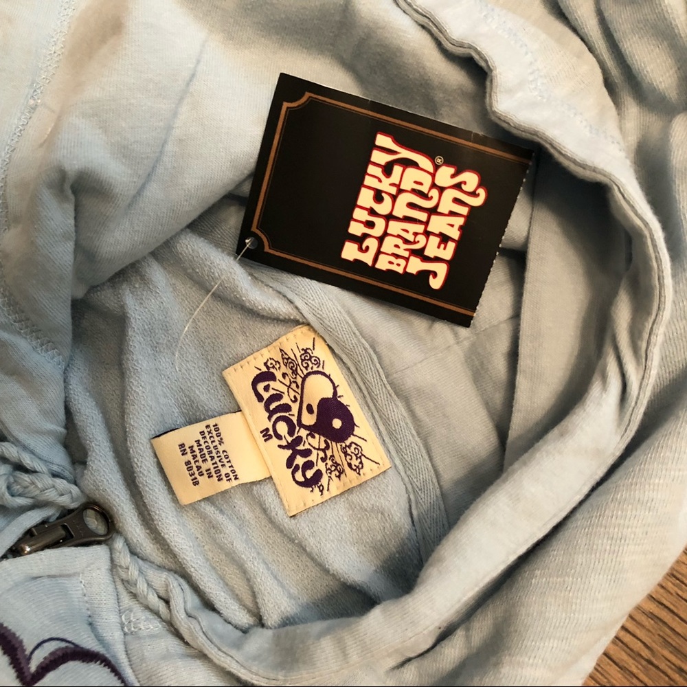 Lucky Brand Hoodie NWT Jacket Embroidered-Detail Zipper-Front L-Sleeve Size Med - Picture 8 of 10